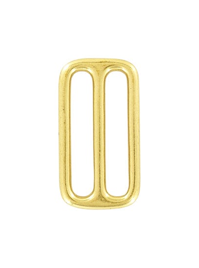 Ohio Travel Bag Rings & Slides 1 1/2" Shiny Brass, Cast Triglide, Solid Brass, #P-2248-SB P-2248-SB