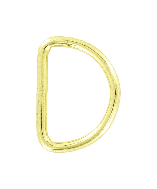 Ohio Travel Bag Rings & Slides 1 1/2" Shiny Brass, Welded D Ring, Steel, #P-2071-BP P-2071-BP