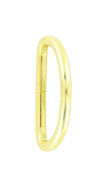 Ohio Travel Bag Rings & Slides 1 1/2" Shiny Brass, Welded D Ring, Steel, #P-2071-BP P-2071-BP
