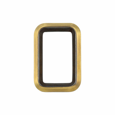 Ohio Travel Bag Rings & Slides 1 1/4" Antique Brass, Cast Rectangular Ring, Zinc Alloy, #P-2874-ANTB P-2874-ANTB