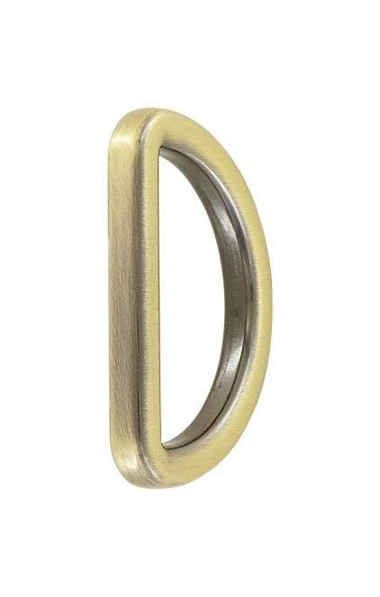 Ohio Travel Bag Rings & Slides 1 1/4"Antique Brass, Solid D Ring, Zinc Alloy, #P-3144-ANTB P-3144-ANTB