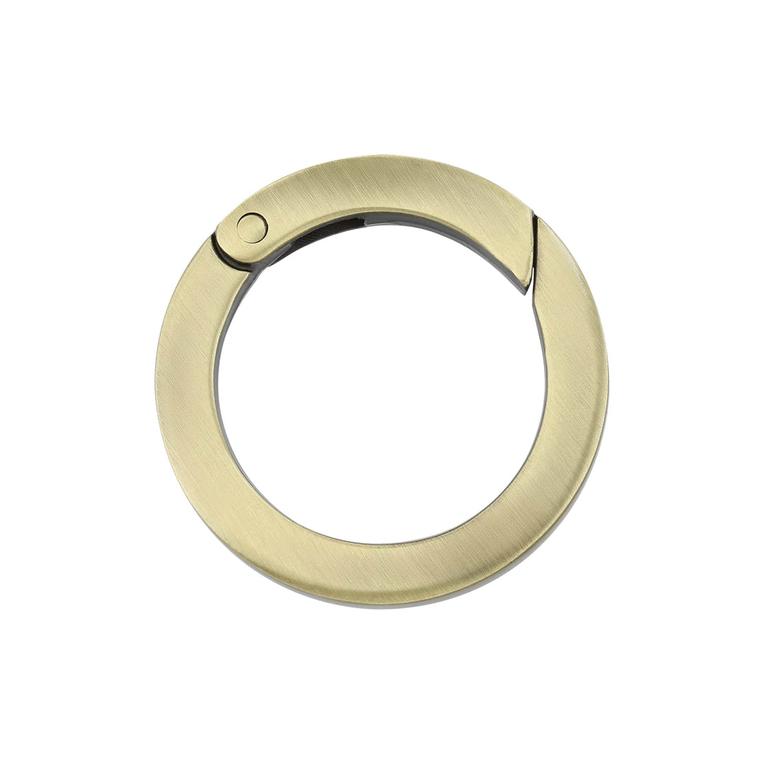 Ohio Travel Bag Rings & Slides 1 1/4" Antique Brass, Spring Gate Round Ring, Zinc Alloy, #P-2768-ANTB P-2768-ANTB