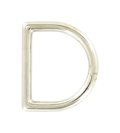 Ohio Travel Bag Rings & Slides 1 1/4" Shiny Nickel, Cast D-Ring, Zinc Alloy, #D-306-NP D-306-NP