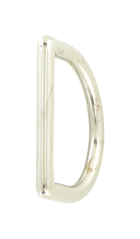 Ohio Travel Bag Rings & Slides 1 1/4" Shiny Nickel, Cast D-Ring, Zinc Alloy, #D-306-NP D-306-NP
