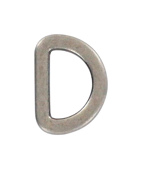 Ohio Travel Bag Rings & Slides 1/2" Antique Silver, Flat Cast D Ring, Zinc Alloy-PK5, #P-2564-ANTS P-2564-ANTS