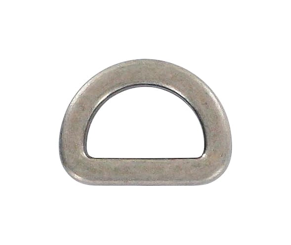 Ohio Travel Bag Rings & Slides 1/2" Antique Silver, Flat Cast D Ring, Zinc Alloy-PK5, #P-2564-ANTS P-2564-ANTS