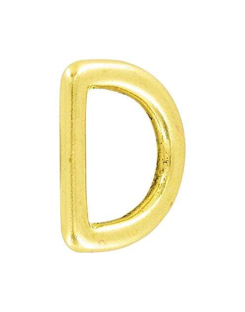 Ohio Travel Bag Rings & Slides 1/2" Brass, Cast D Ring, Solid Brass, #P-1935 P-1935