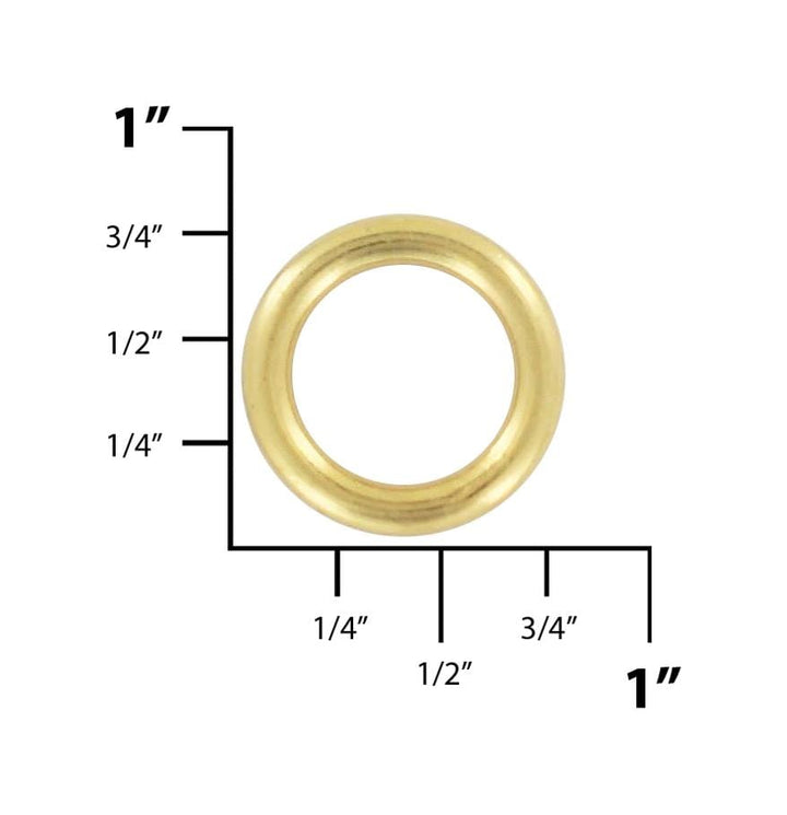 Ohio Travel Bag Rings & Slides 1/2" Brass, Cast Round Ring, Zinc Alloy, #P-2717-BP P-2717-BP