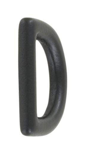Ohio Travel Bag Rings & Slides 1/2" Matte Black, Cast D Ring, Solid Brass, #P-1935-BLK P-1935-BLK