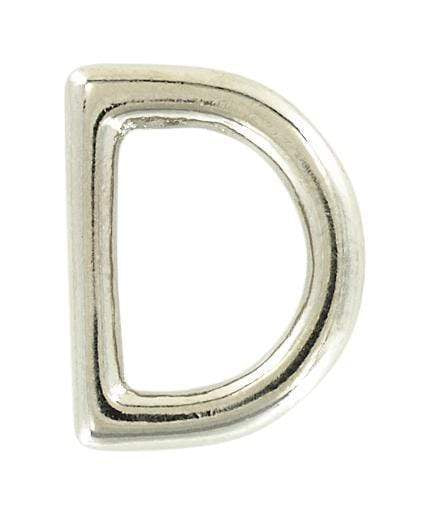 Ohio Travel Bag Rings & Slides 1/2" Nickel, Cast D Ring, Solid Brass, #P-1935-SBN P-1935-SBN