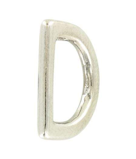 Ohio Travel Bag Rings & Slides 1/2" Nickel, Cast D Ring, Solid Brass, #P-1935-SBN P-1935-SBN