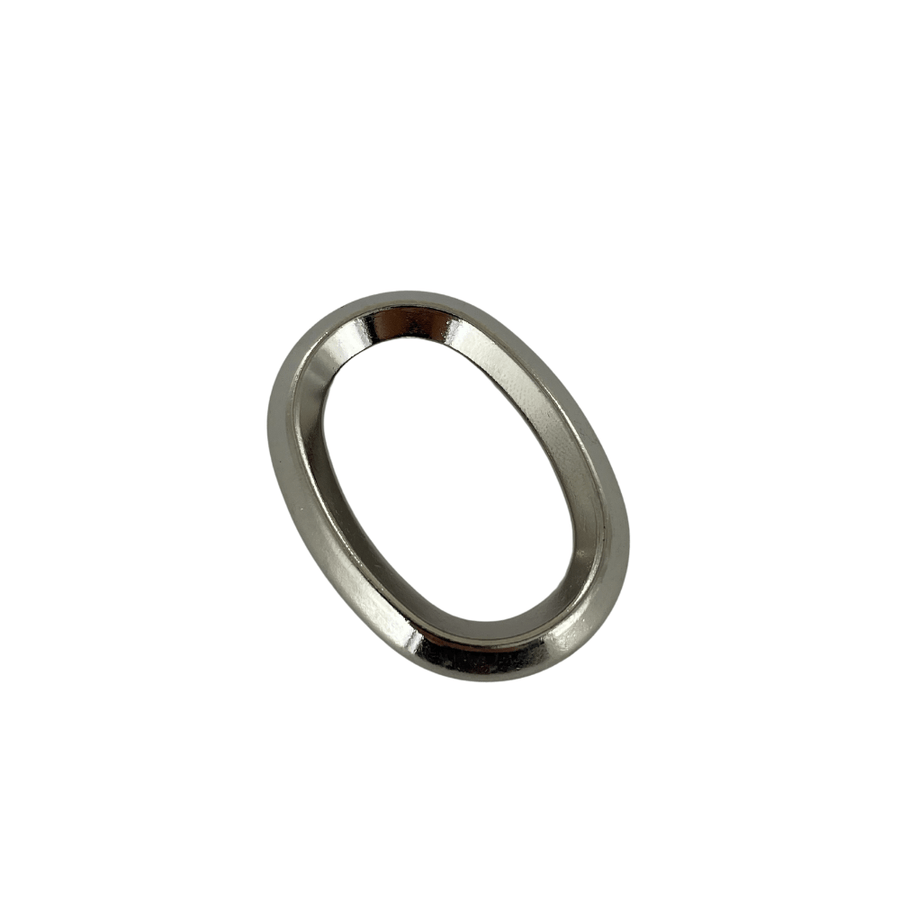 Ohio Travel Bag Rings & Slides 1 3/16" Nickel, Solid Beveled Oval Ring, Zinc Alloy, #P-2870-NIC P-2870-NIC