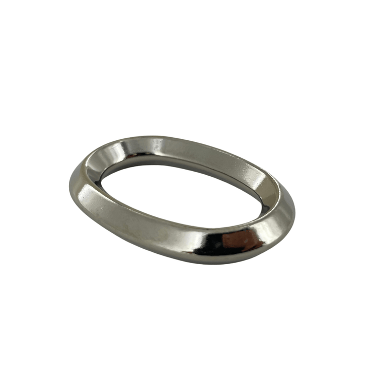 Ohio Travel Bag Rings & Slides 1 3/16" Nickel, Solid Beveled Oval Ring, Zinc Alloy, #P-2870-NIC P-2870-NIC