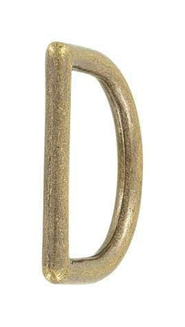 Ohio Travel Bag Rings & Slides 1" Anitque Brass, Cast D Ring, Zinc Alloy, #P-2075-ANTB P-2075-ANTB