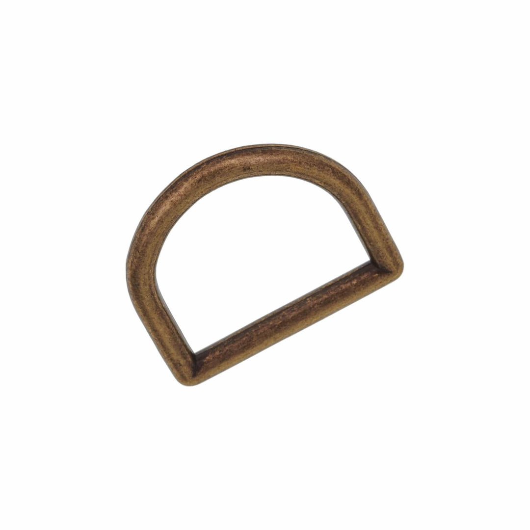 Ohio Travel Bag Rings & Slides 1" Antique Brass, Cast D-Ring. Zinc Alloy, #D-305-ANTB D-305-ANTB