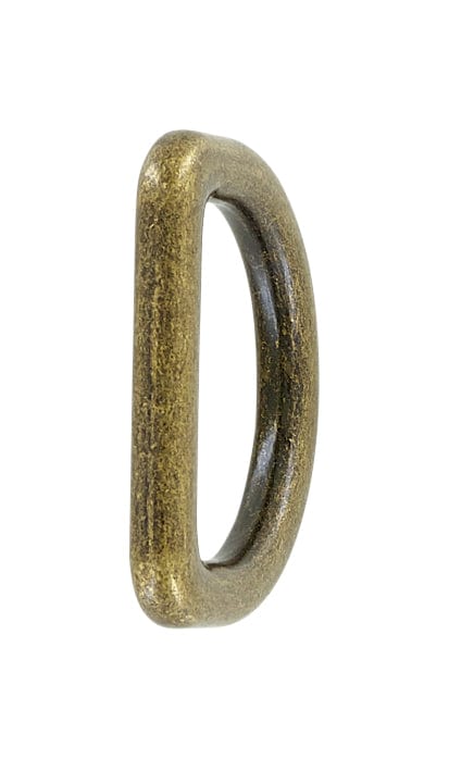 Ohio Travel Bag Rings & Slides 1" Antique Brass, Cast D-Ring, Zinc Alloy, #D-402-ANTB D-402-ANTB