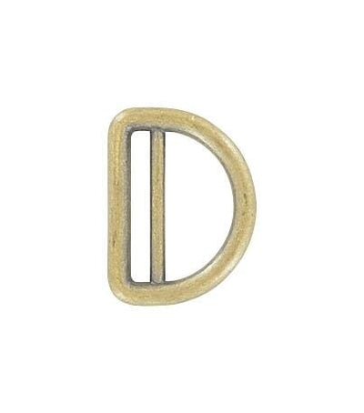 Ohio Travel Bag Rings & Slides 1" Antique Brass, Cast Double Loop D-Ring, Zinc Alloy, #C-1438-ANTB C-1438-ANTB