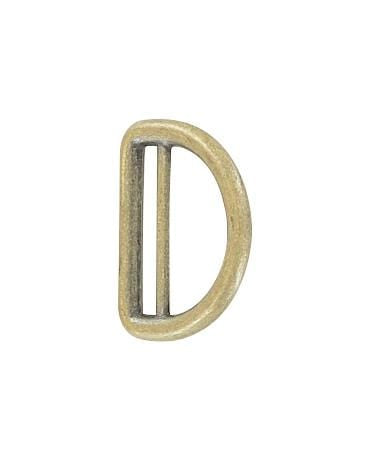 Ohio Travel Bag Rings & Slides 1" Antique Brass, Cast Double Loop D-Ring, Zinc Alloy, #C-1438-ANTB C-1438-ANTB