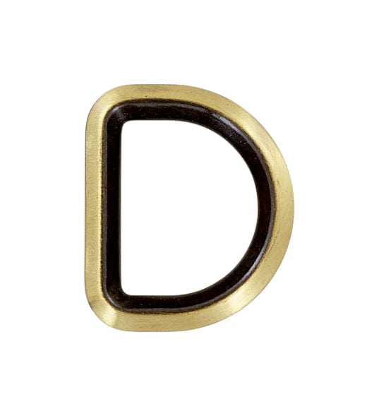 Ohio Travel Bag Rings & Slides 1" Antique Brass, Solid Beveled D Ring, Zinc Alloy, #P-2885-ANTB P-2885-ANTB