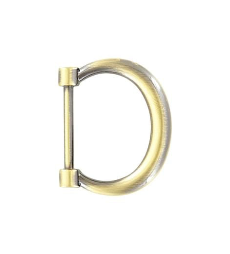 Ohio Travel Bag Rings & Slides 1" Antique Brass, Solid D Ring, Zinc Alloy, #P-2634-ANTB P-2634-ANTB