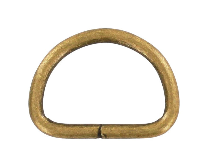 Ohio Travel Bag Rings & Slides 1" Antique Brass, Split D-Ring Heavy, Steel, #D-110-ANTB D-110-ANTB