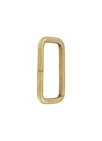 Ohio Travel Bag Rings & Slides 1" Antique Brass, Split Rectangular Ring, Steel, #C-25-1-ANTB C-25-1-ANTB
