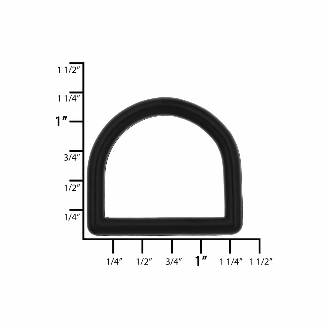 Ohio Travel Bag Rings & Slides 1" Black, Cast D-Ring, Zinc Alloy, #D-305-BLK D-305-BLK