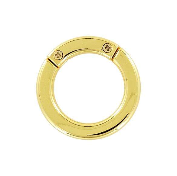 Ohio Travel Bag Rings & Slides 1" Gold, Screw-Apart Round Ring, Zinc Alloy, #P-2758-GOLD P-2758-GOLD