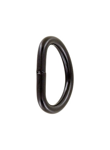 Ohio Travel Bag Rings & Slides 1" Matte Black, Welded D Ring, Steel, #P-2429 P-2429