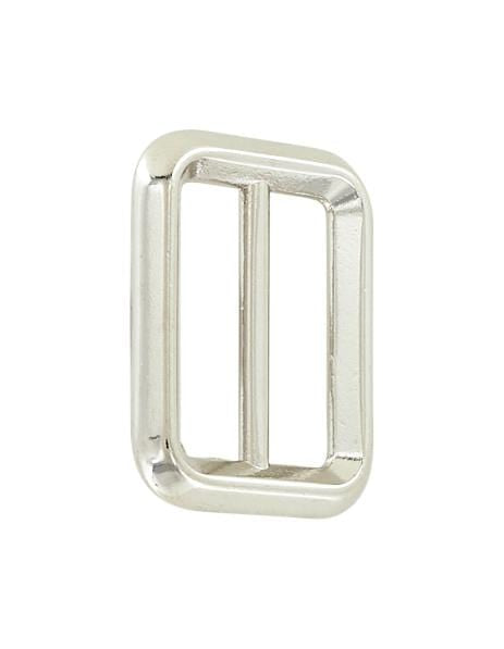 Ohio Travel Bag Rings & Slides 1" Nickel, Beveled Cast Double Loop Slide, Zinc Alloy, #P-2894-NIC P-2894-NIC