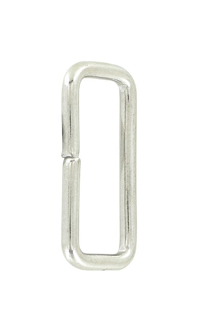 Ohio Travel Bag Rings & Slides 1" Nickel, Rectangular Split Ring, Stainless Steel, #D-401 D-401