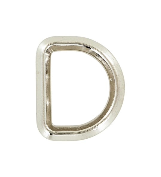 Ohio Travel Bag Rings & Slides 1" Nickel, Solid Beveled D Ring, Zinc Alloy, #P-2885-NIC P-2885-NIC