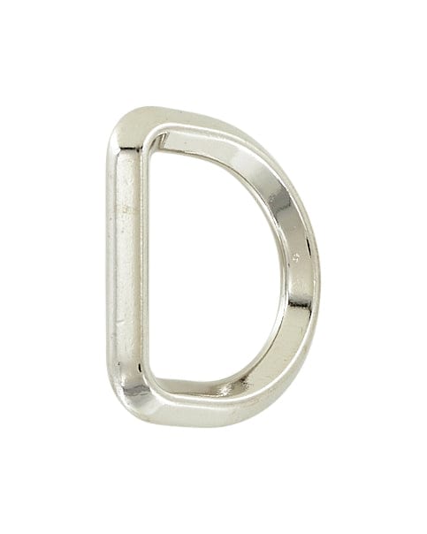 Ohio Travel Bag Rings & Slides 1" Nickel, Solid Beveled D Ring, Zinc Alloy, #P-2885-NIC P-2885-NIC