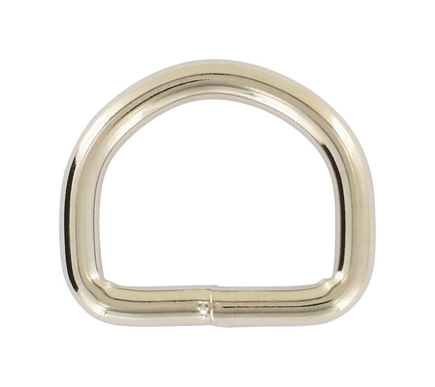 Ohio Travel Bag Rings & Slides 1" Nickel, Welded D Ring, Steel, #P-2139 P-2139