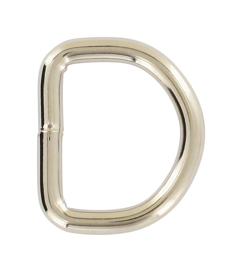 Ohio Travel Bag Rings & Slides 1" Nickel, Welded D Ring, Steel, #P-2139 P-2139