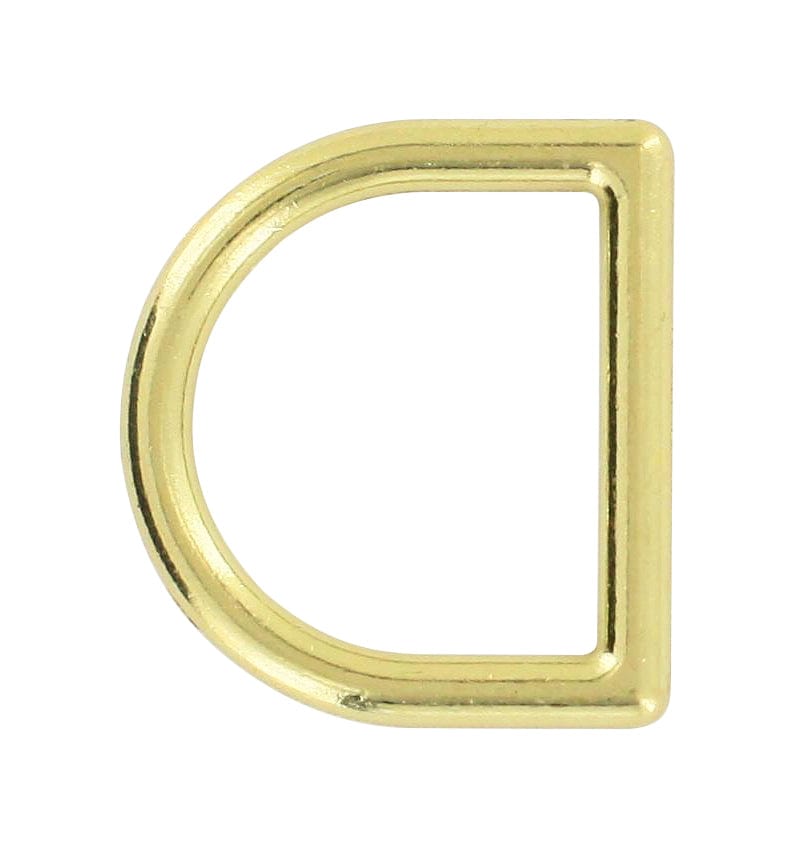 Ohio Travel Bag Rings & Slides 1" Shiny Brass, Cast D-Ring, Zinc Alloy, #D-305-BP D-305-BP