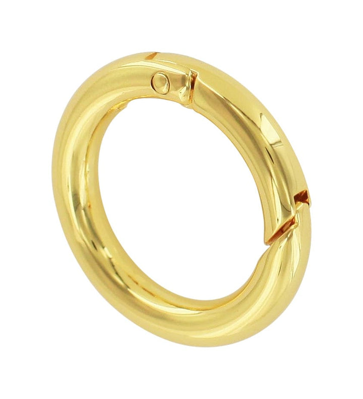 Ohio Travel Bag Rings & Slides 1" Shiny Gold, Spring Gate Round Ring, Zinc Alloy, #P-2514-GOLD P-2514-GOLD