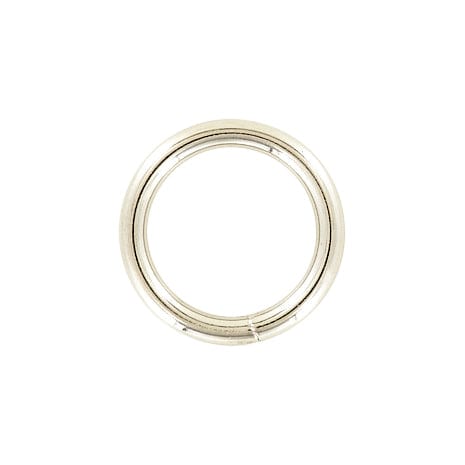 Ohio Travel Bag Rings & Slides 1" Shiny Nickel, Welded Round Ring, Steel, #P-2365 P-2365