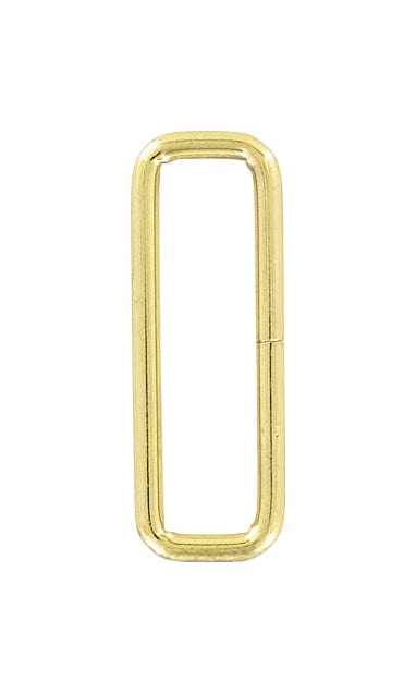 Ohio Travel Bag Rings & Slides 2" Shiny Brass, Rectangular Ring, Steel, #C-25-2-BP C-25-2-BP