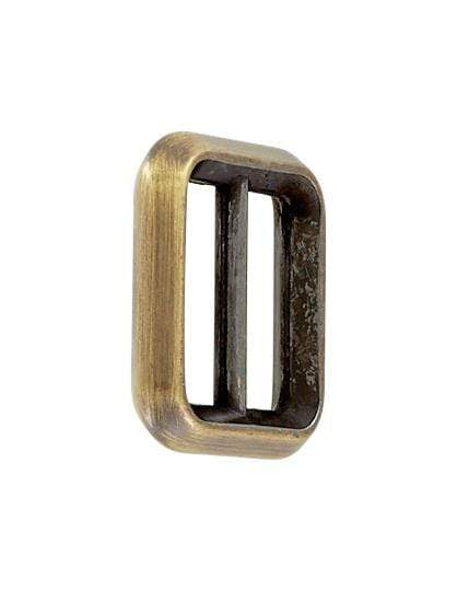 Ohio Travel Bag Rings & Slides 3/4" Antique Brass, Cast Beveled Double Loop, Zinc Alloy, #P-2893-ANTB P-2893-ANTB