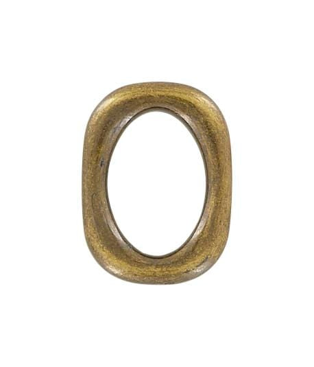Ohio Travel Bag Rings & Slides 3/4" Antique Brass, Solid Oval Ring, Zinc Alloy, #P-2986-ANTB P-2986-ANTB