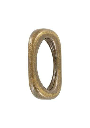 Ohio Travel Bag Rings & Slides 3/4" Antique Brass, Solid Oval Ring, Zinc Alloy, #P-2986-ANTB P-2986-ANTB
