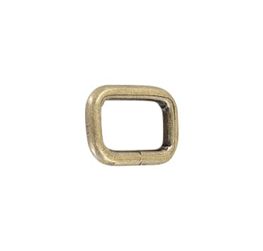 Ohio Travel Bag Rings & Slides 3/4", Antique Brass, Welded Rectangular Ring, Steel, #P-2247 P-2247