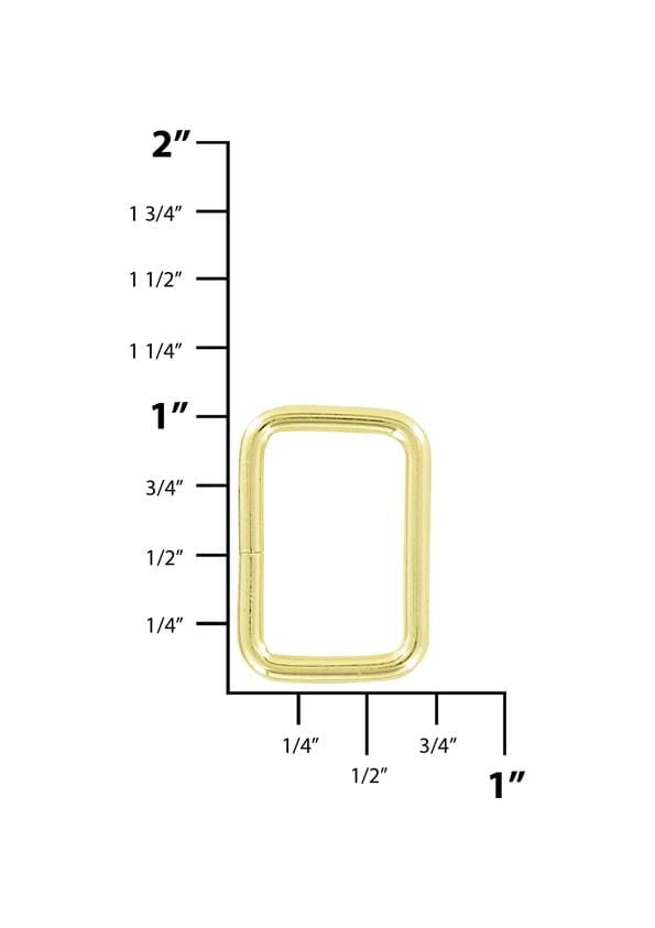 Ohio Travel Bag Rings & Slides 3/4" Brass Plate, Split Rectangular Ring, Steel, #C-25-3-4-BP C-25-3-4-BP