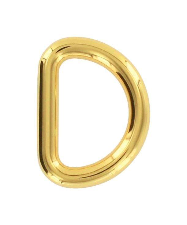 Ohio Travel Bag Rings & Slides 3/4" Gold, Cast D Ring, Zinc Alloy, #P-2776 P-2776
