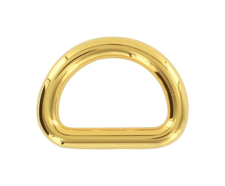 Ohio Travel Bag Rings & Slides 3/4" Gold, Cast D Ring, Zinc Alloy, #P-2776 P-2776