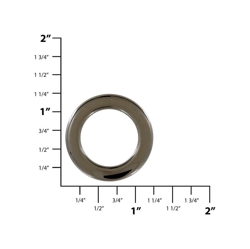 Ohio Travel Bag Rings & Slides 3/4" Gunmetal, Flat Round Ring, Steel, #P-3163-GUNM P-3163-GUNM