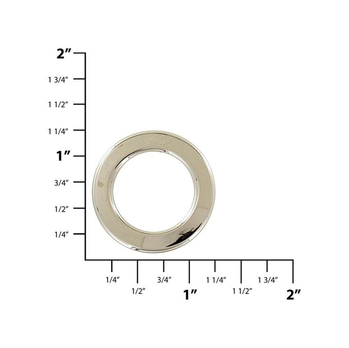 Ohio Travel Bag Rings & Slides 3/4" Nickel, Flat Round Ring, Steel, #P-3163-NP P-3163-NP