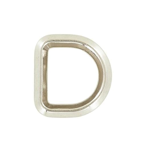 Ohio Travel Bag Rings & Slides 3/4" Nickel, Solid Beveled D Ring, Zinc Alloy, #P-2884-NIC P-2884-NIC