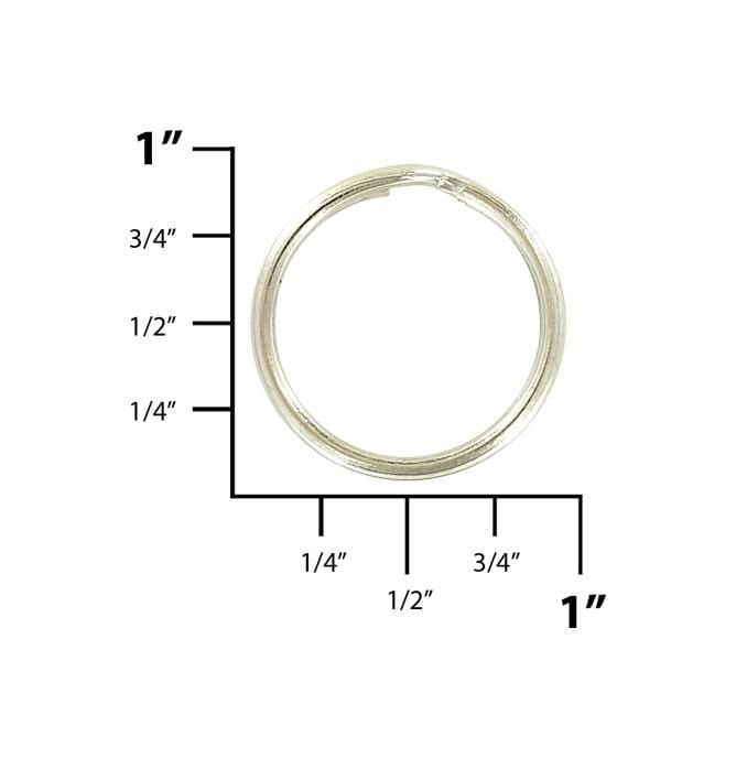 Ohio Travel Bag-Rings & Slides-3/4 Nickel, Split Key Ring, Steel,  #L-199-3-4-$0.15
